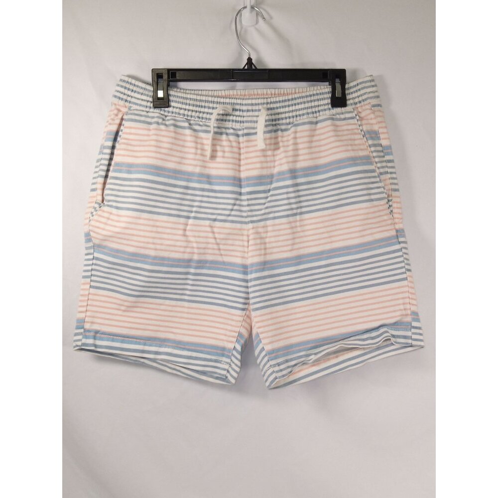 George Men's White/Blue/Pink Flat Front Shorts Size Medium (32-34)